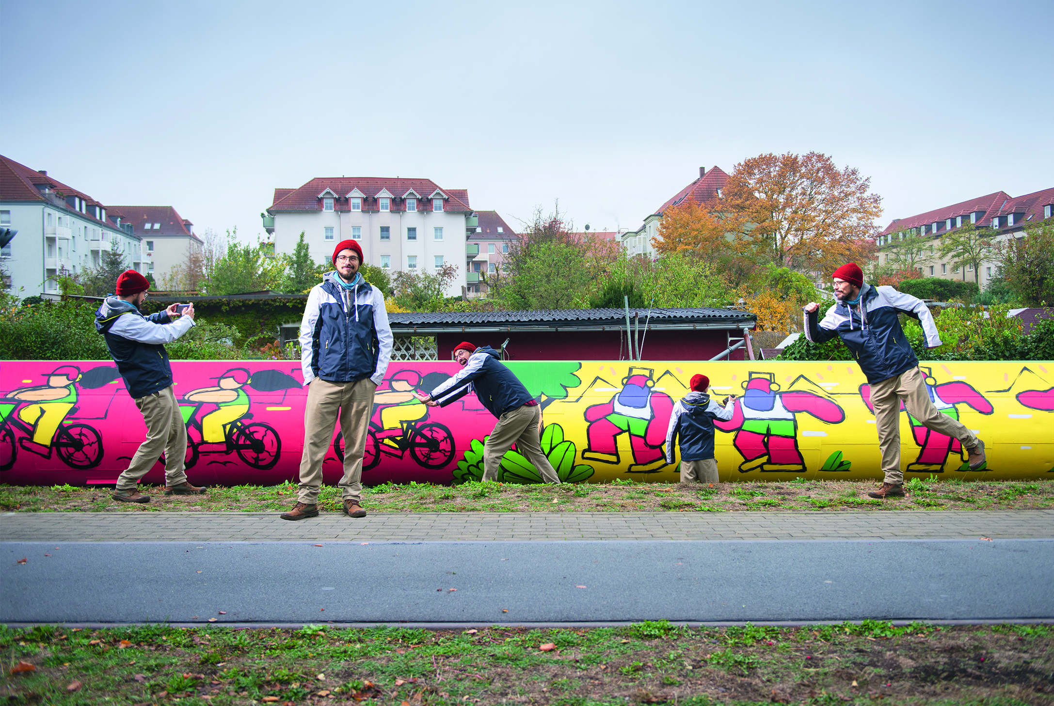 Farbenfroh und voller Bewegung setzt Graffitikünstler Yves Paradis seine Ideen um. Das Zwiegespräch mit den Betrachtern ist dabei ausdrücklich gewünscht.
