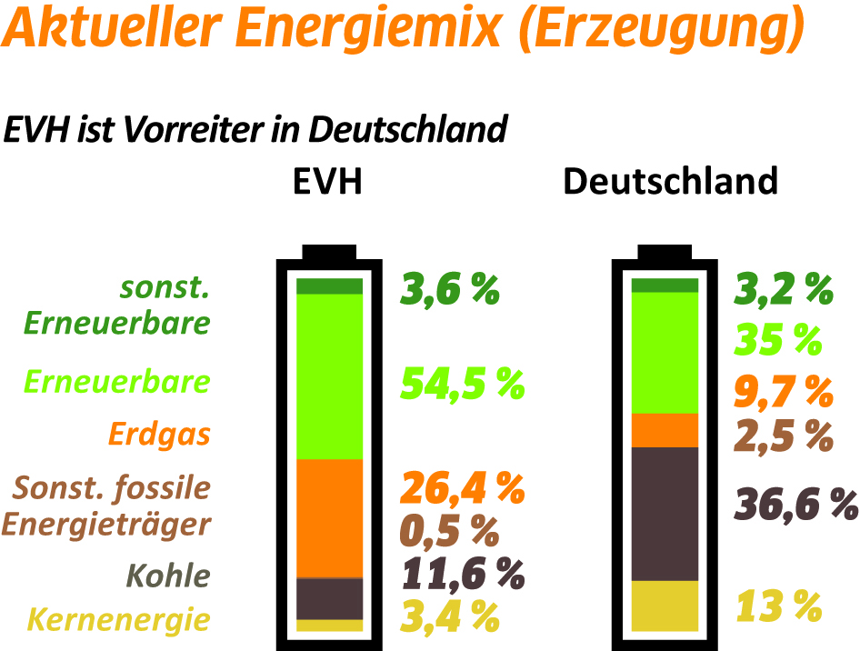 Eine Grafik zum aktuellen Energiemix.