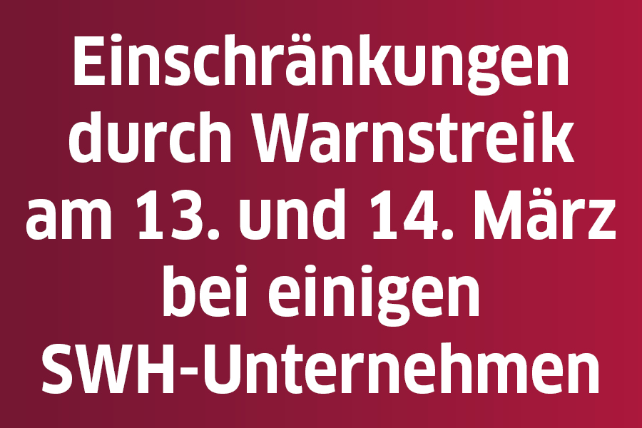 Info zum Warnstreik auf roten Hintergrund